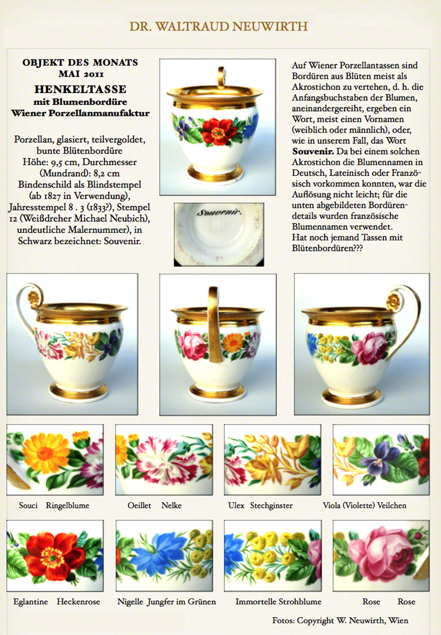 Wiener Porzellan Akrostichon Souvenir